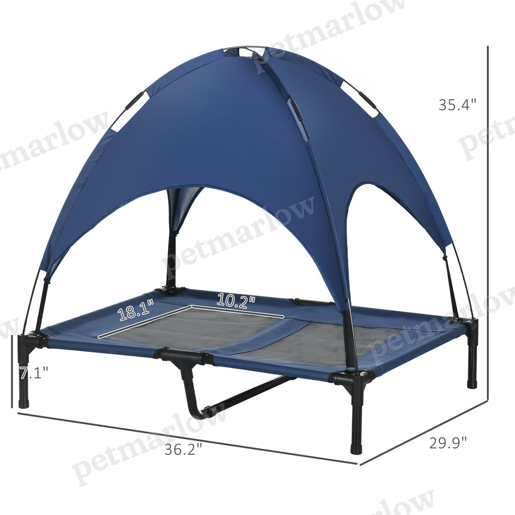 Elevated Dog Cot Bed with Canopy Shade for Comfort – view 3