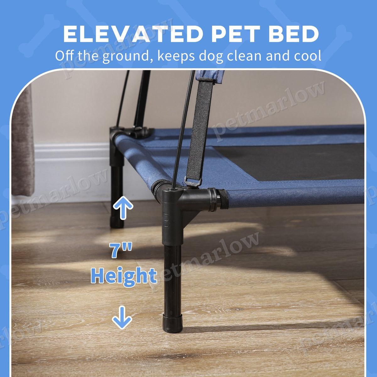 Elevated Dog Cot Bed with Canopy Shade for Comfort – view 5