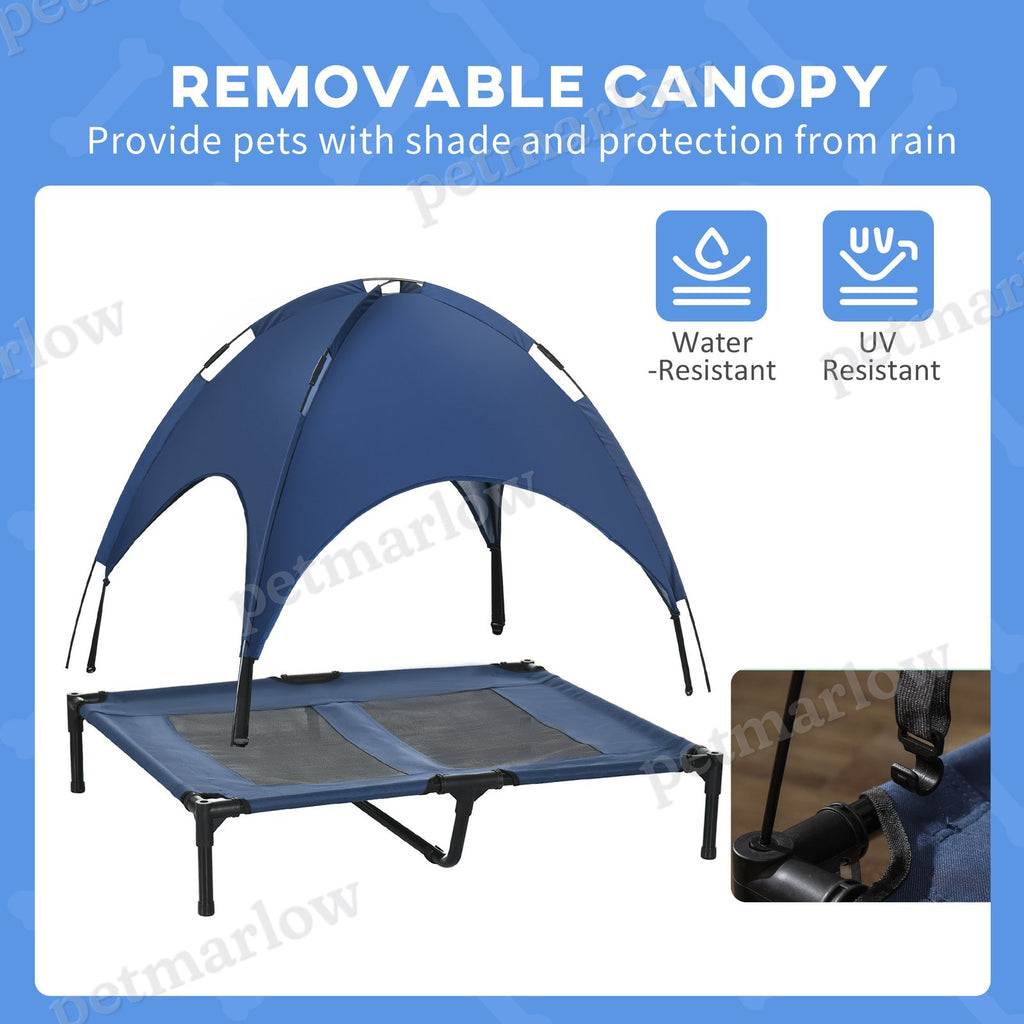 Elevated Dog Cot Bed with Canopy Shade for Comfort – view 6