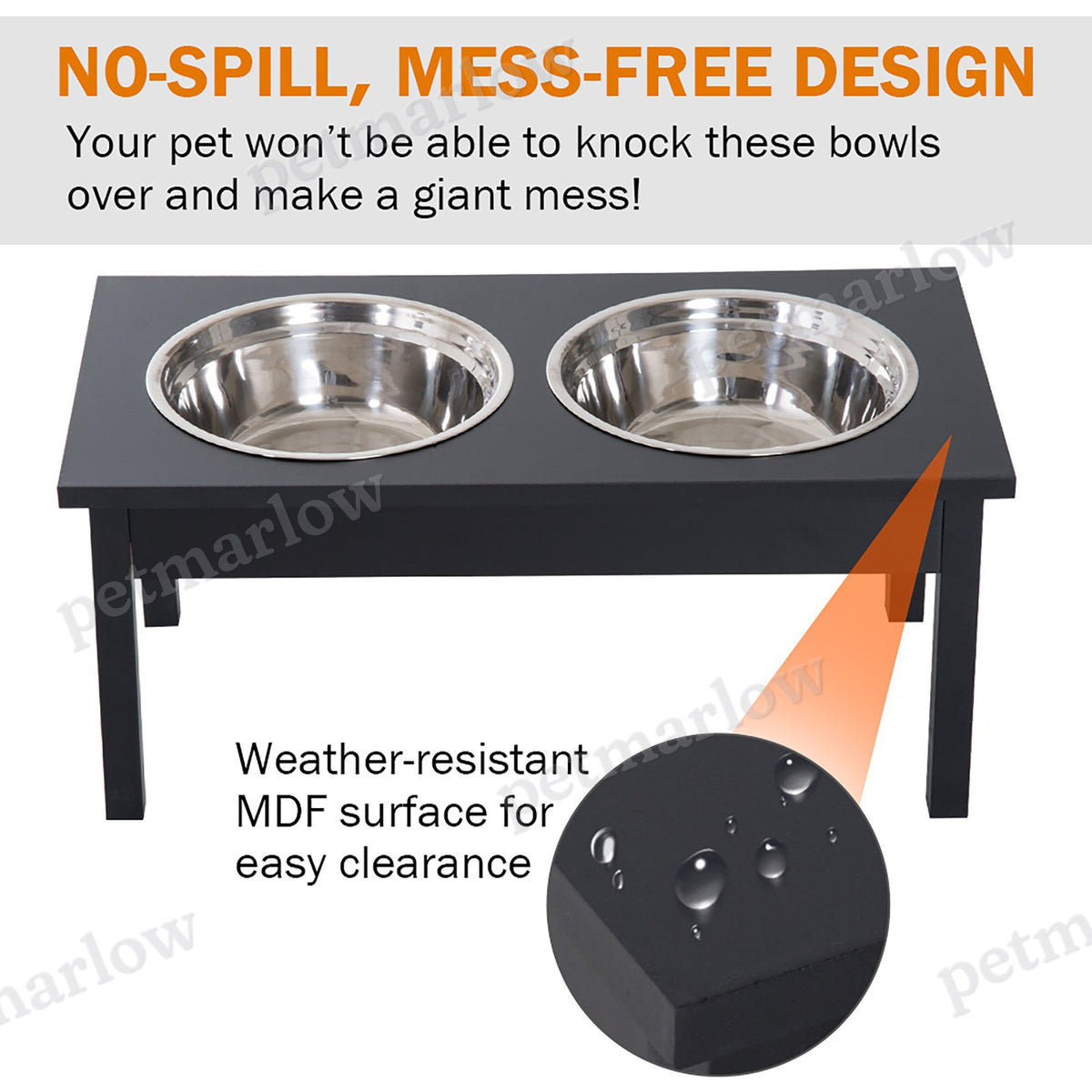 Elevated Dog Feeding Station with Stainless Steel Bowls – view 4