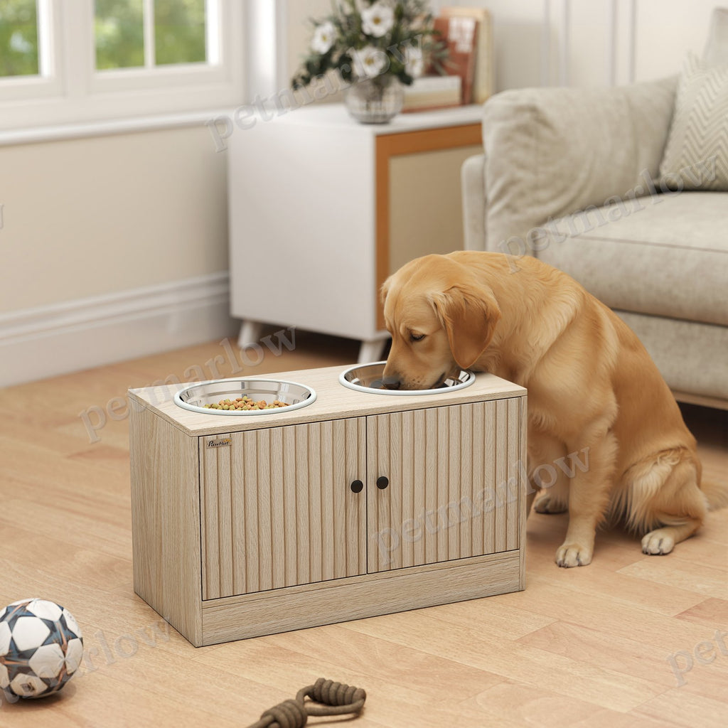 Elevated Dog Feeding Station with Storage Cabinet – view 6