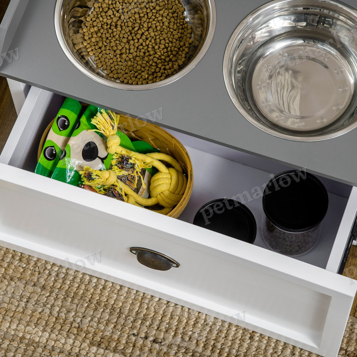 Elevated Dog Feeding Station with Storage for Large Dogs – view 5