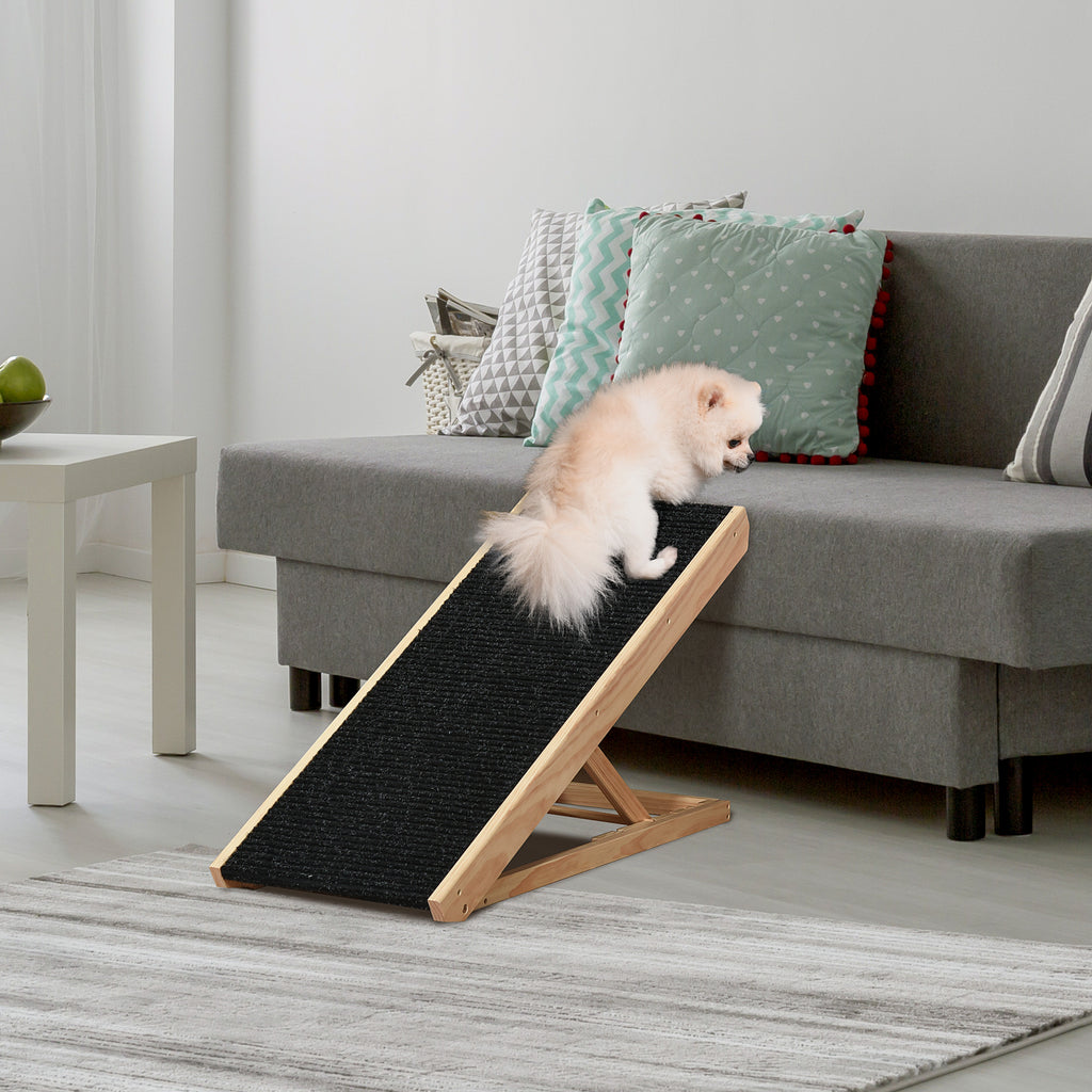 Elevated Dog Ramp for Bed, Adjustable Pet Ramp for Cats