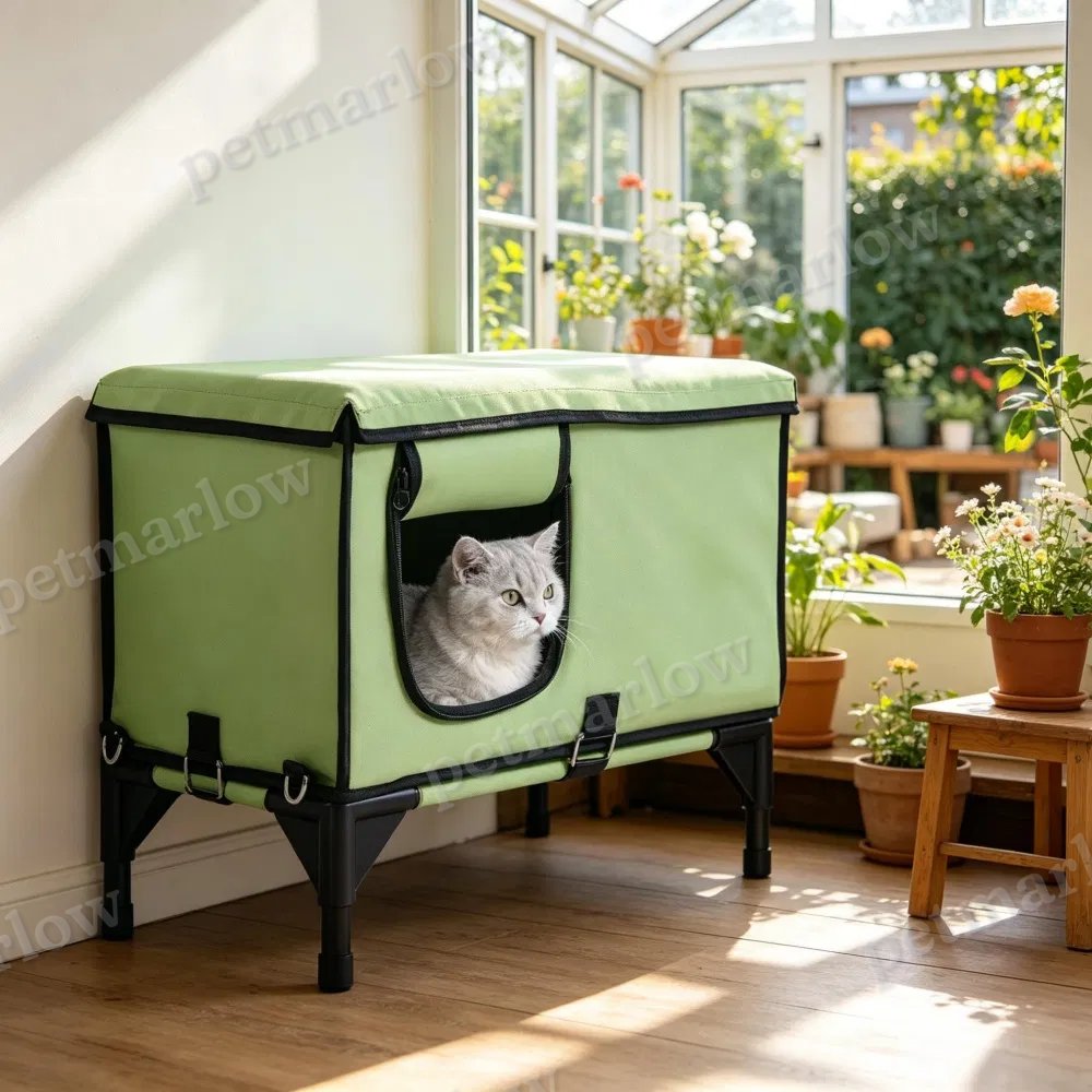 Elevated Heated Cat House for Cozy Comfort – view 6