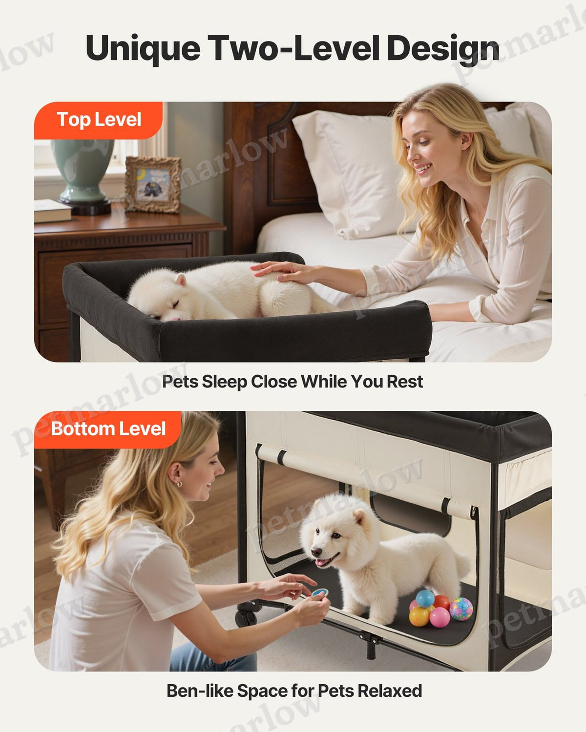 Elevated Lounge Pet Bed for Dogs with Dual-Level Design – view 3