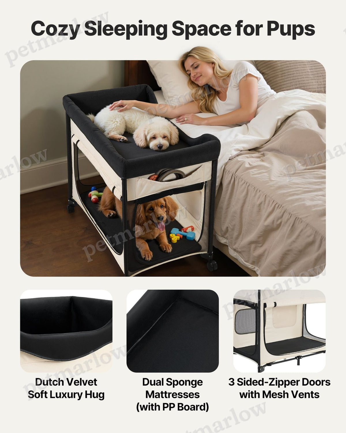 Elevated Lounge Pet Bed for Dogs with Dual-Level Design – view 5