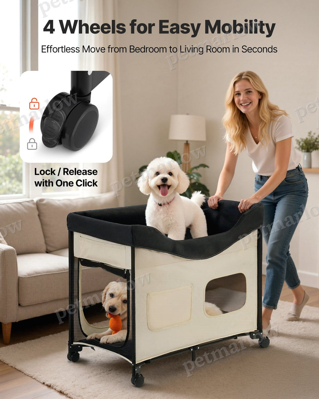 Elevated Lounge Pet Bed for Dogs with Dual-Level Design – view 6