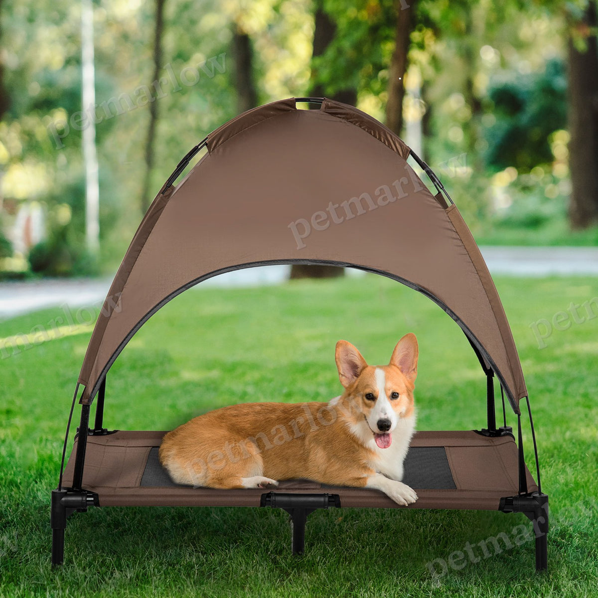 Elevated Portable Dog Cot Bed with Canopy Shade – view 3