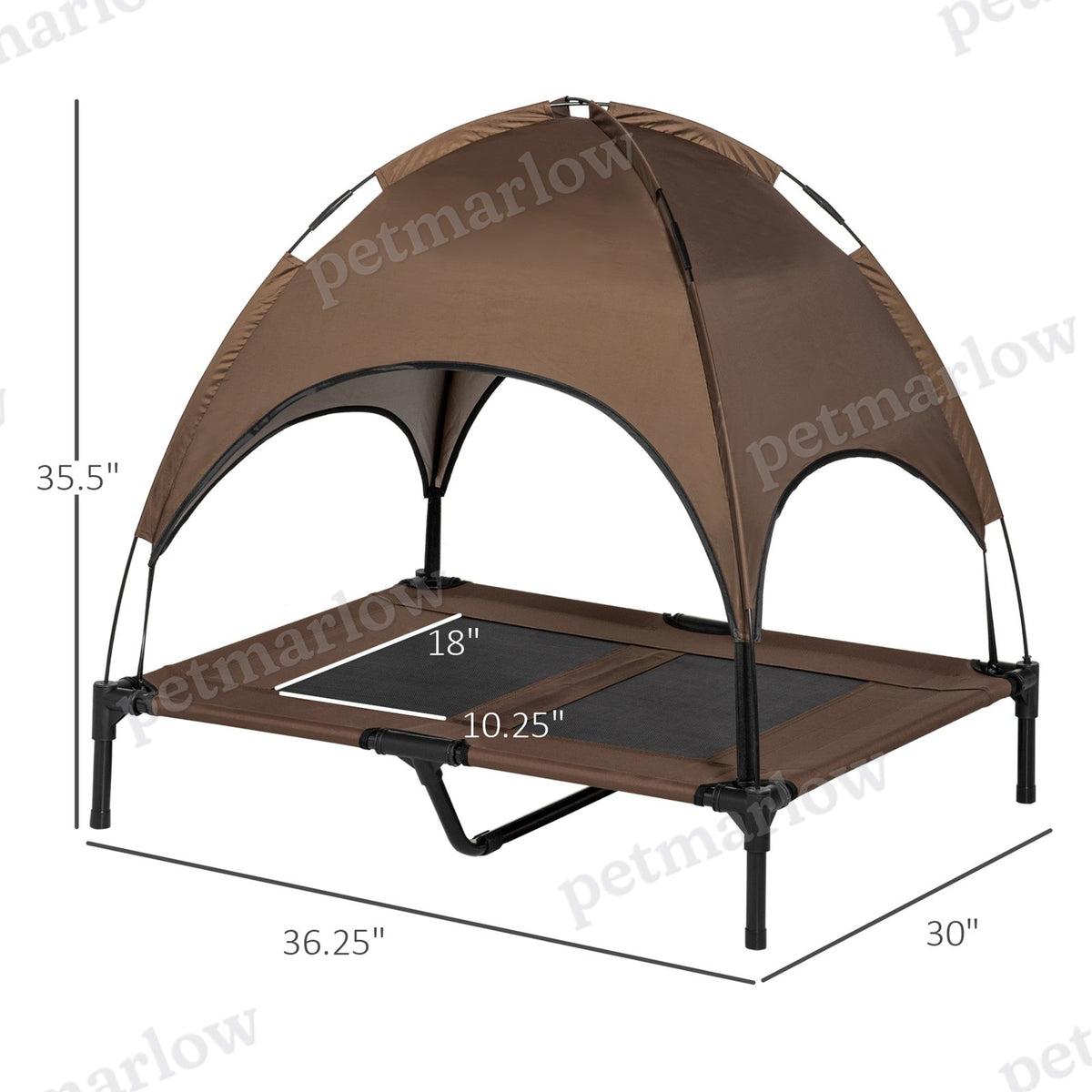 Elevated Portable Dog Cot Bed with Canopy Shade – view 5