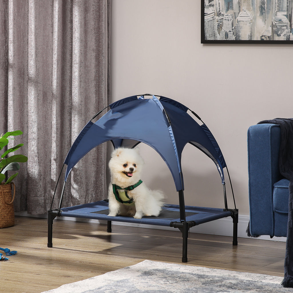 Elevated Portable Dog Cot with Canopy Shade