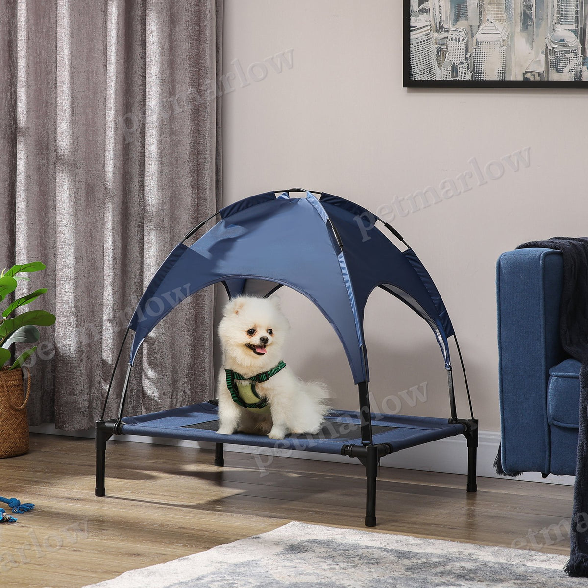 Elevated Portable Dog Cot with Canopy Shade – view 3