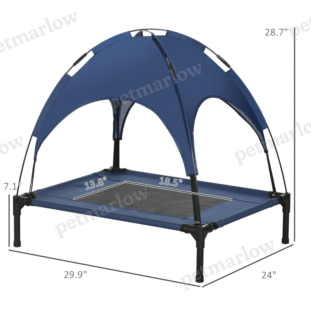 Elevated Portable Dog Cot with Canopy Shade – view 6