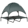 Elevated Portable Dog Cot with Canopy Shade – Grey / 910x230x100 mm