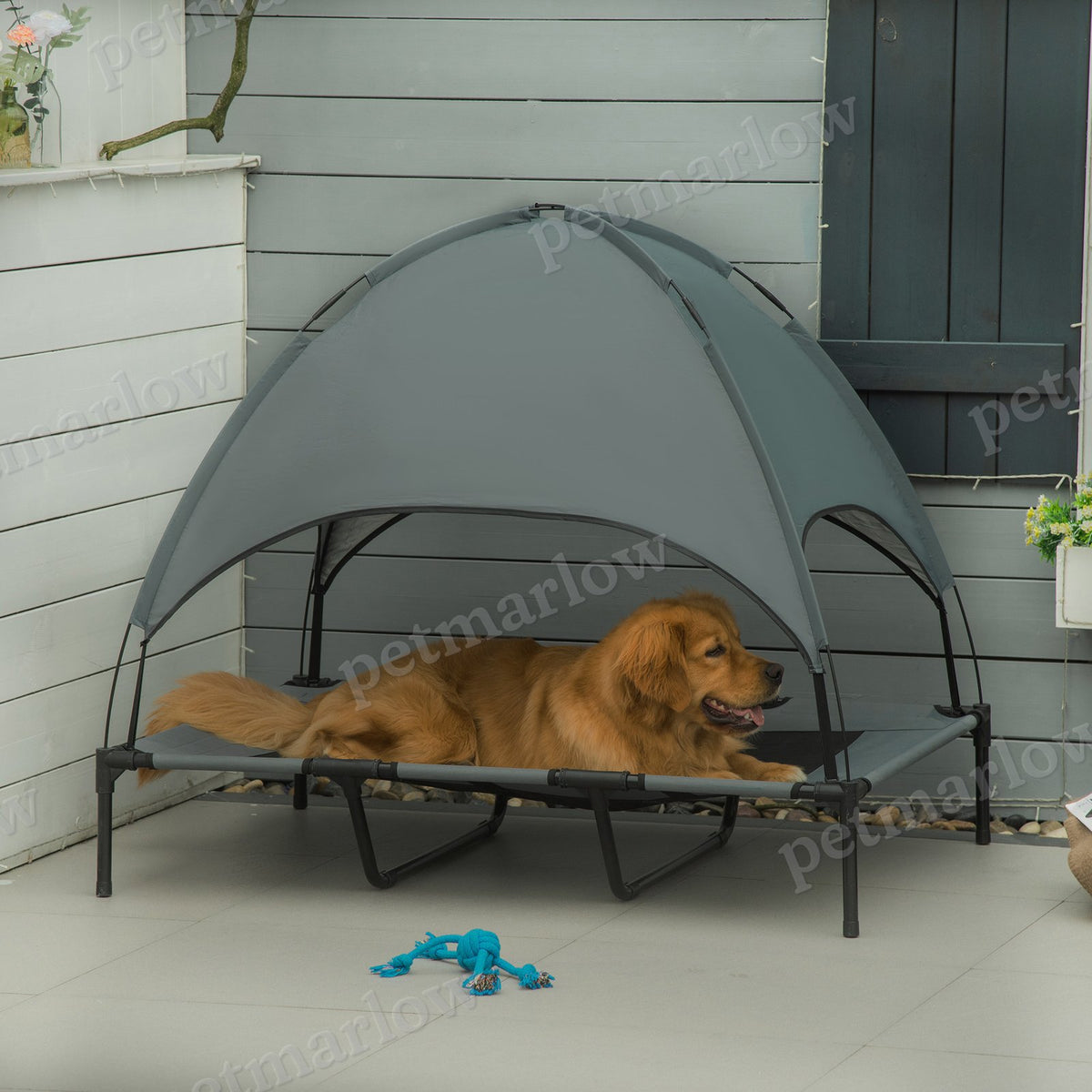Elevated Portable Dog Cot with Canopy Shade – view 3