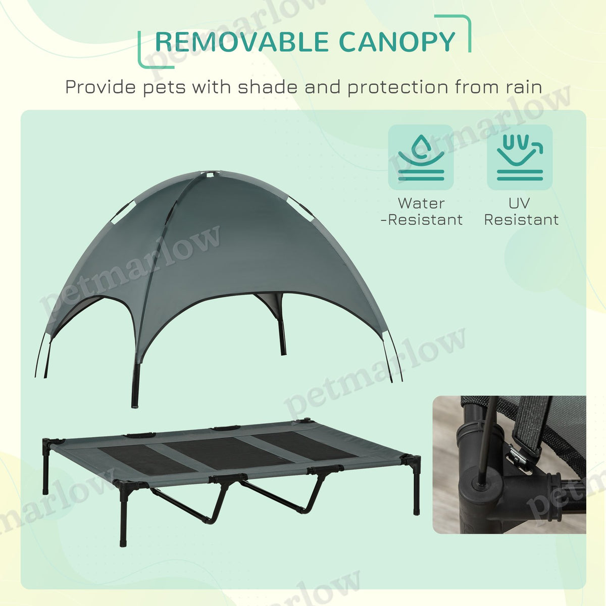 Elevated Portable Dog Cot with Canopy Shade – view 4