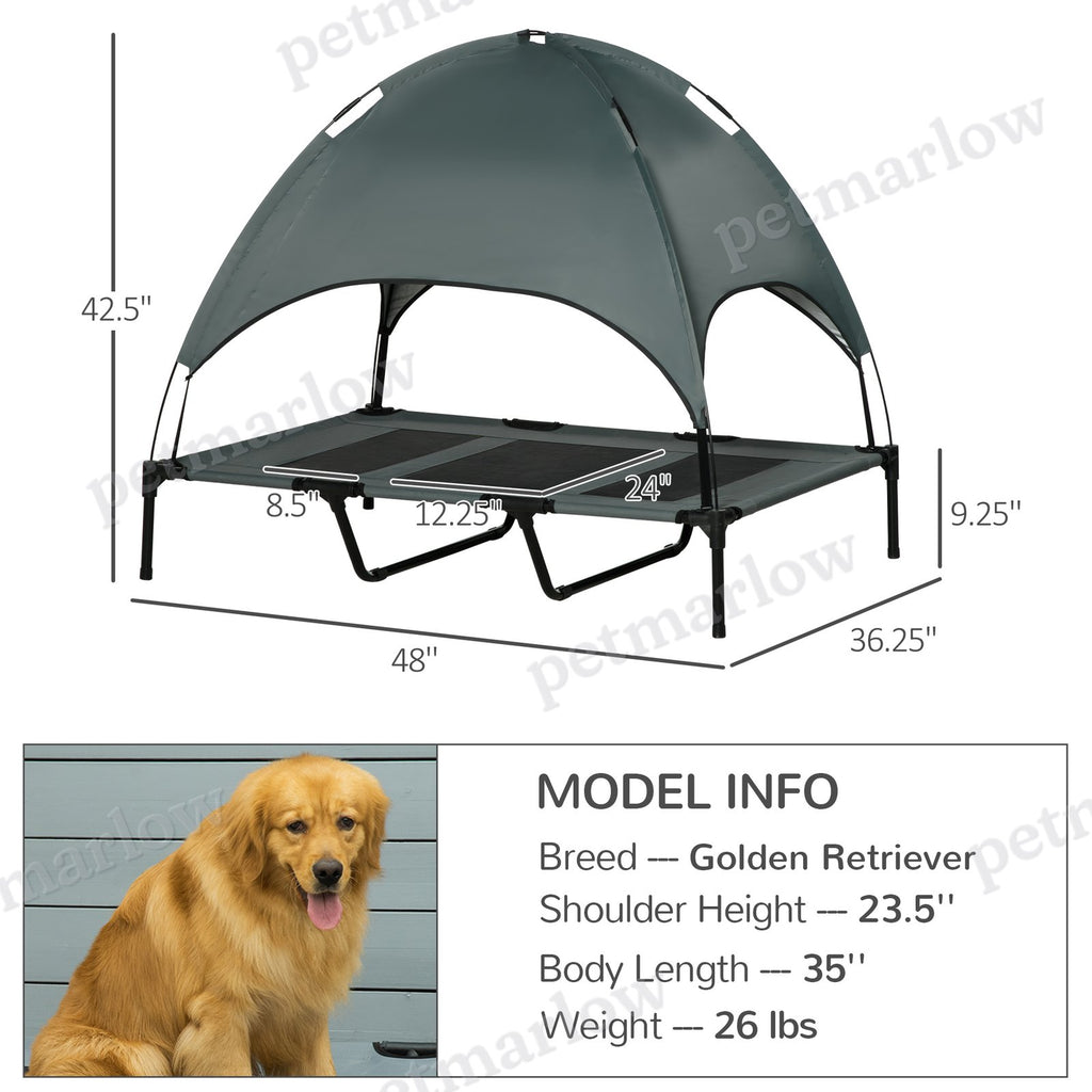 Elevated Portable Dog Cot with Canopy Shade – view 6