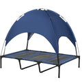 Elevated Portable Dog Cot with Canopy Shade for Comfort – Blue / 910x230x100 mm