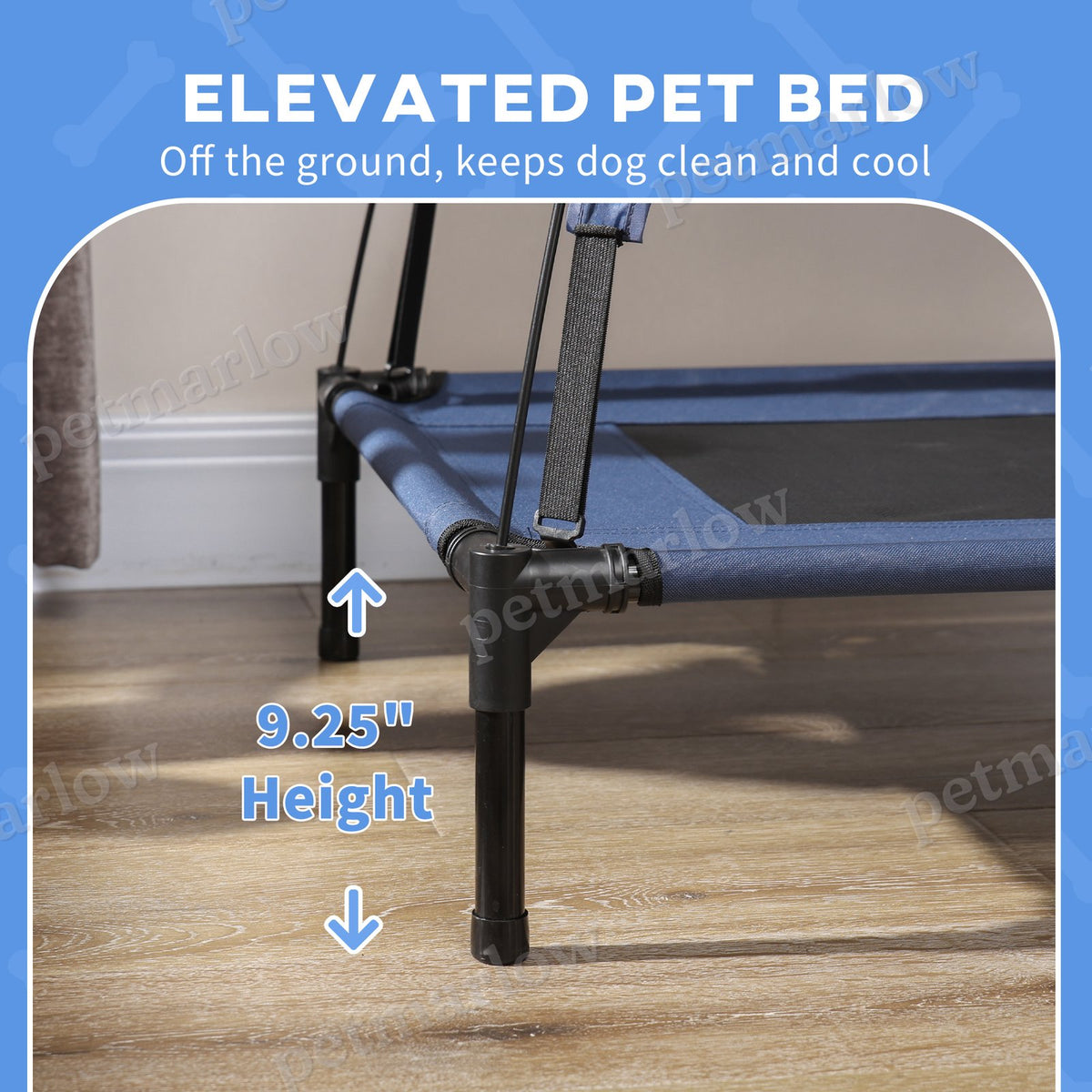 Elevated Portable Dog Cot with Canopy Shade for Comfort – view 4