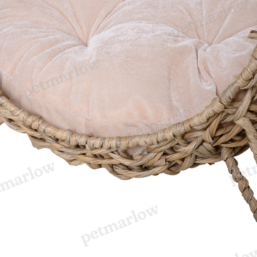 Elevated Weaved Cat Bed with Cushion for Comfort – view 4