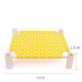 Elevated Wood and Canvas Hammock – Yellow grid