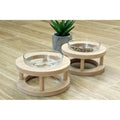Elevated Wooden and Glass Bowl for Dogs and Cats with Non-Slip Stand – S