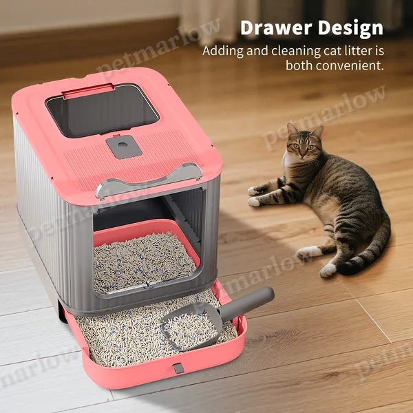 Elf Cat Litter Box with Easy Clean Drawer Tray – view 3
