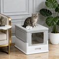 Enclosed Cat Litter Box with Easy Access and Scoop – view 2