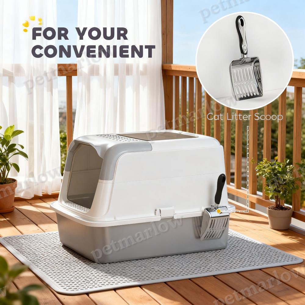 Enclosed Cat Litter Box with Scoop and Deodorizer Bag – view 5