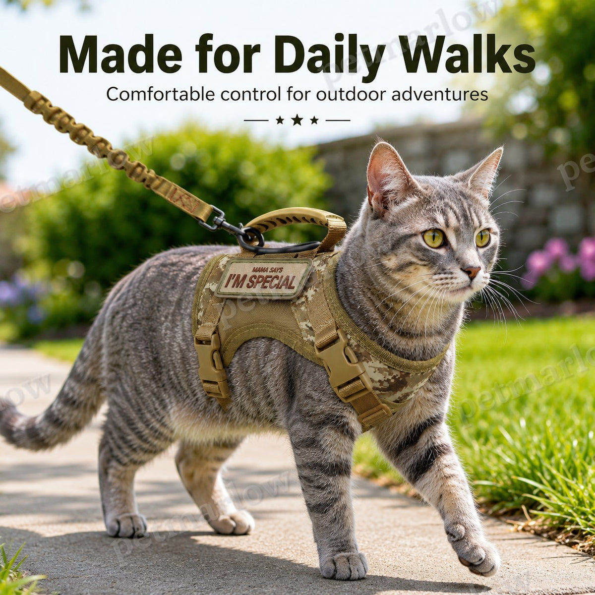 Escape-Resistant Adjustable Breathable Mesh Cat Harness (Vest-Style) – view 4