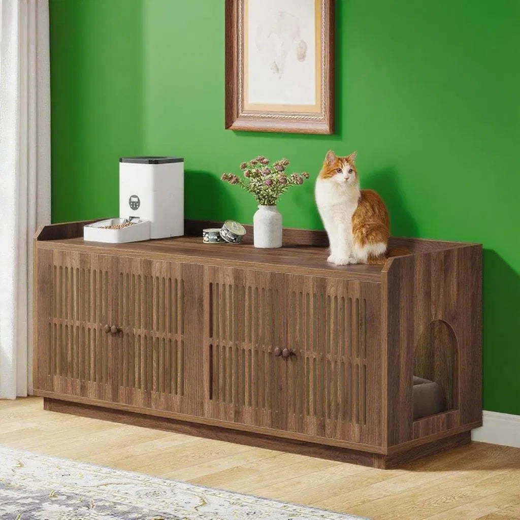 Extra Large Cat Litter Box Enclosure with Storage