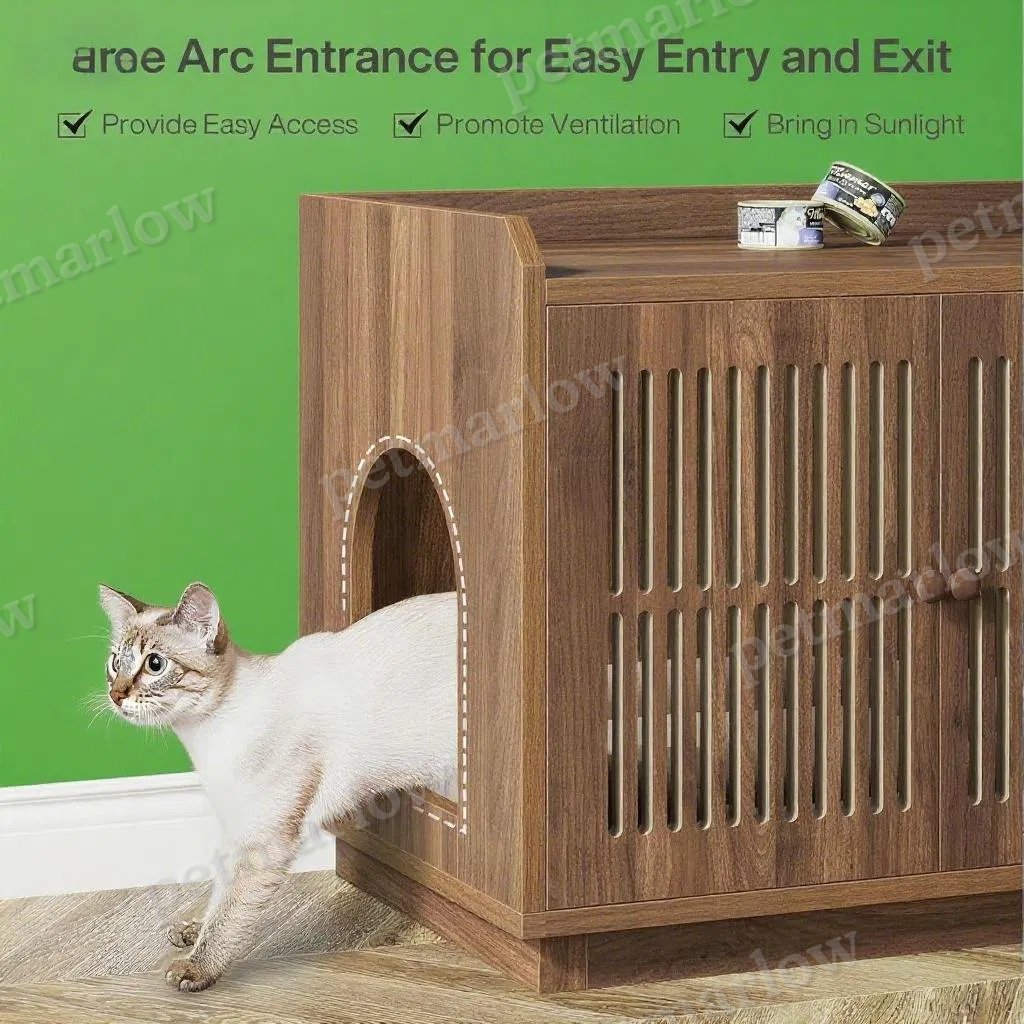 Extra Large Cat Litter Box Enclosure with Storage – view 4