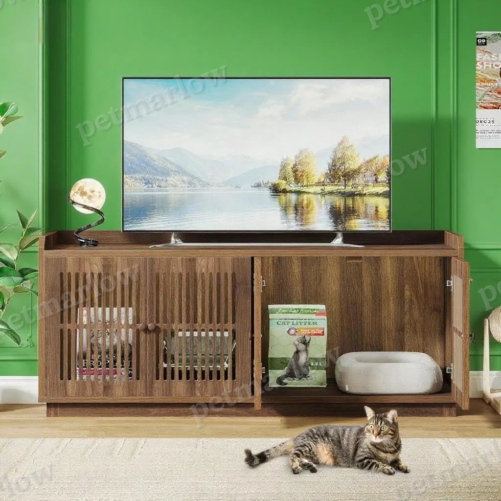 Extra Large Cat Litter Box Enclosure with Storage – view 5