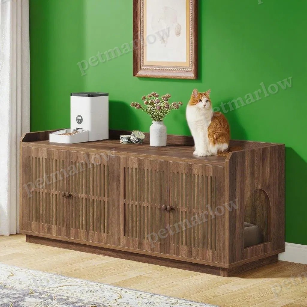 Extra Large Cat Litter Box Enclosure with Storage – view 6