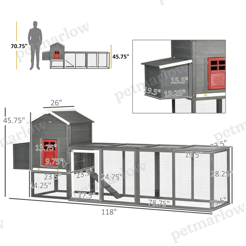 Extra Large Chicken Coop with Slide-Out Tray and Nesting Box – view 5