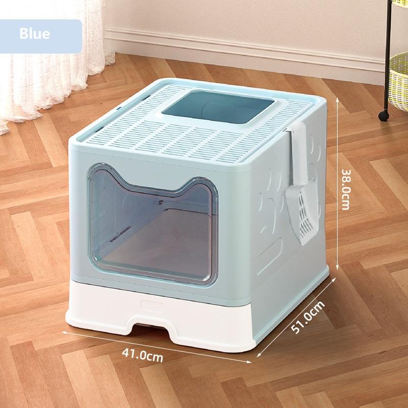 Extra Large Enclosed Cat Litter Box with Lid and Scoop