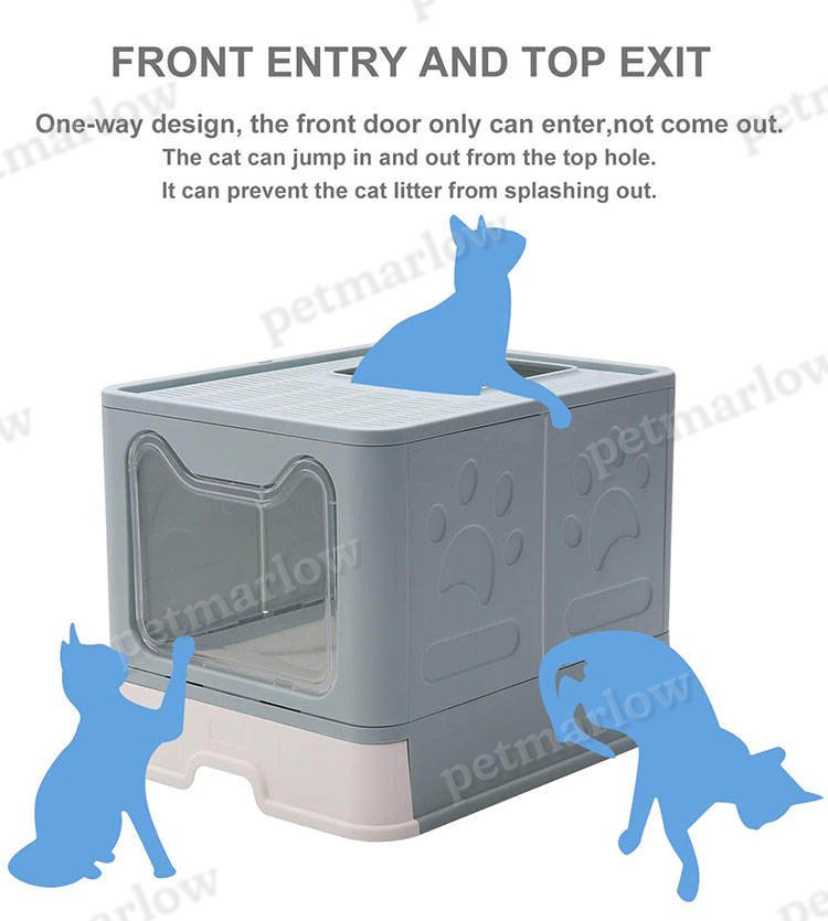 Extra Large Enclosed Cat Litter Box with Lid and Scoop – view 5