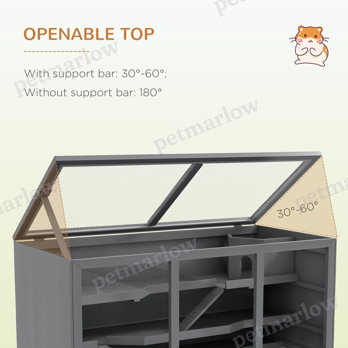 Extra Large Hamster Cage with Opening Roof and Ramps – view 3