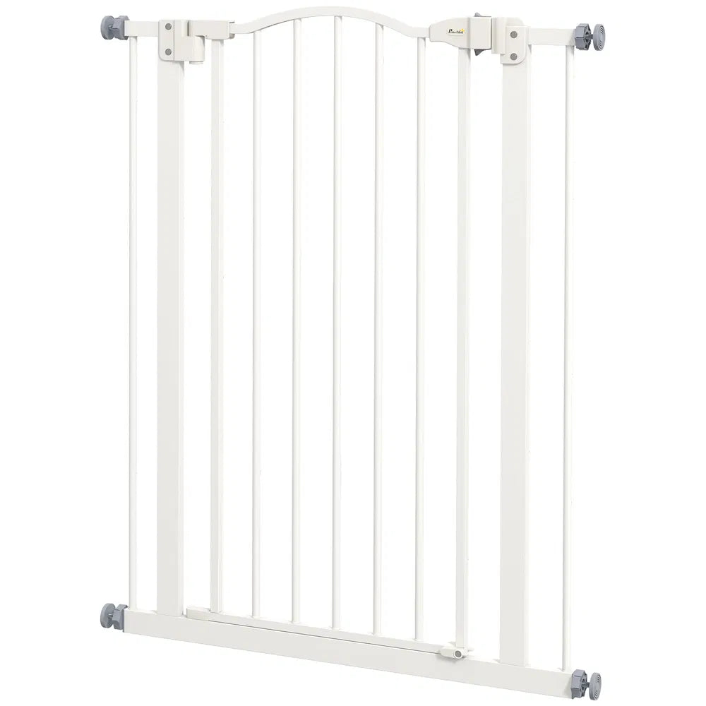Extra Tall Dog Gate with Auto Close and Double Locking – White