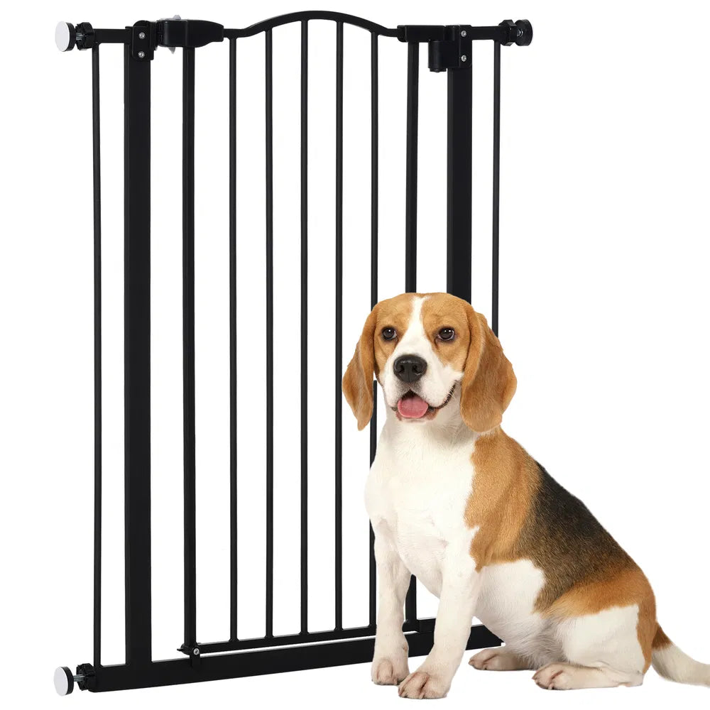 Extra Tall Dog Gate with Door – Black