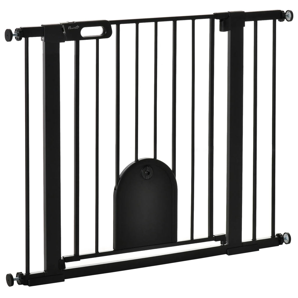 Extra Wide Pet Gate Barrier with Small Door for Dogs