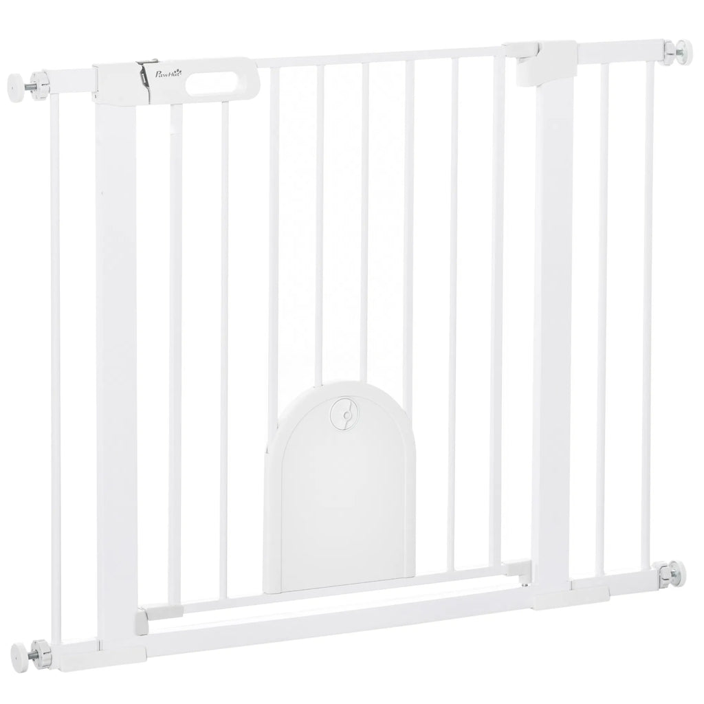 Extra Wide Pet Gate Barrier with Small Door for Dogs