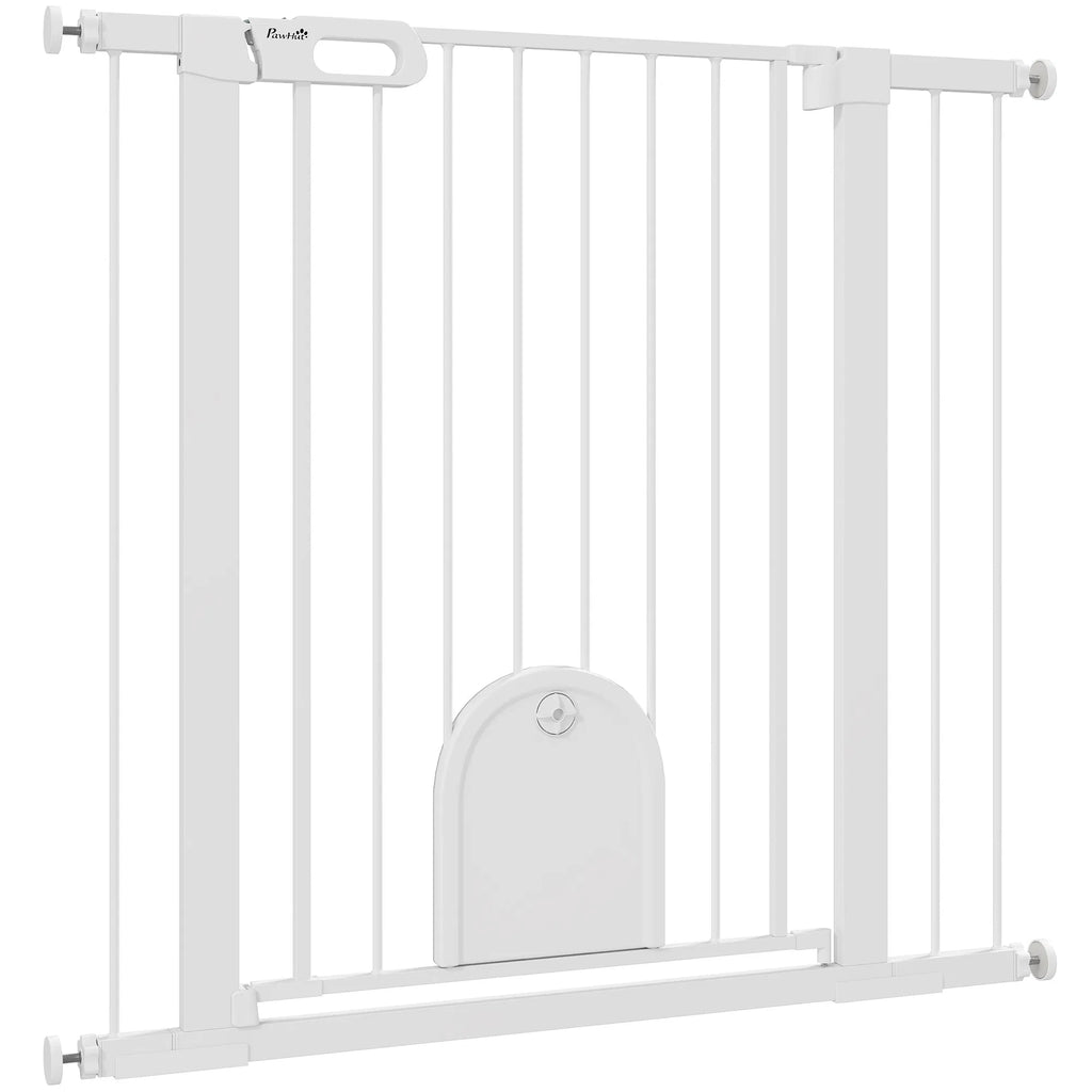 Extra Wide Pet Gate Barrier with Small Door for Dogs