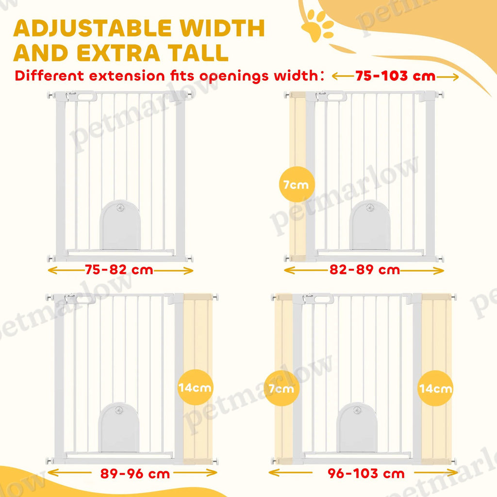 Extra Wide Pet Gate Barrier with Small Door for Dogs – view 3
