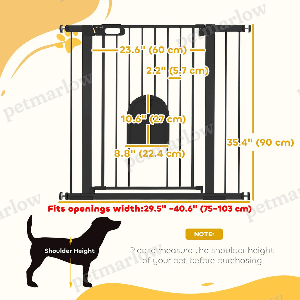 Extra Wide Pet Gate Barrier with Small Door for Dogs – view 3