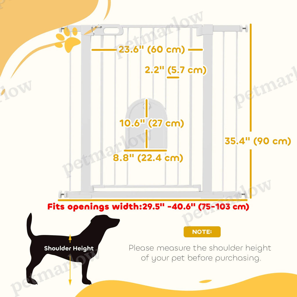 Extra Wide Pet Gate Barrier with Small Door for Dogs – view 4