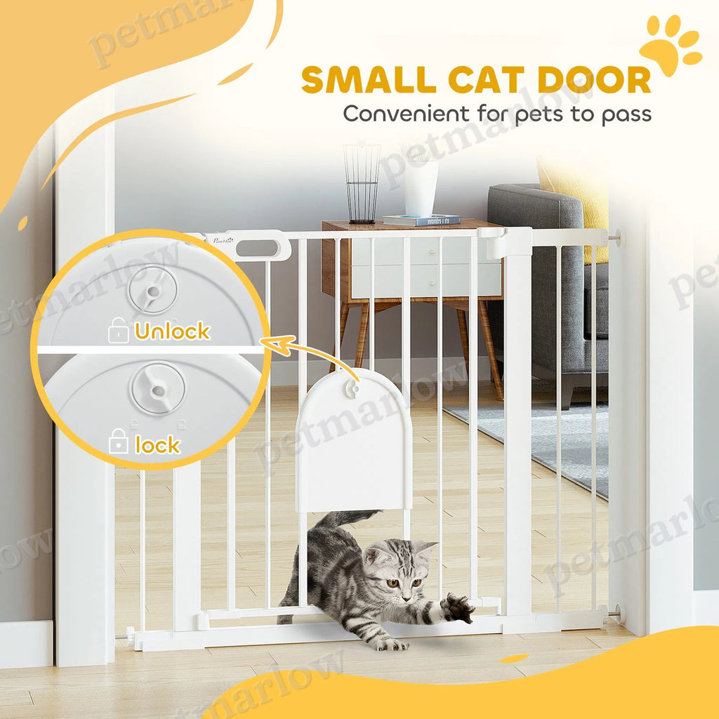 Extra Wide Pet Gate Barrier with Small Door for Dogs – view 4