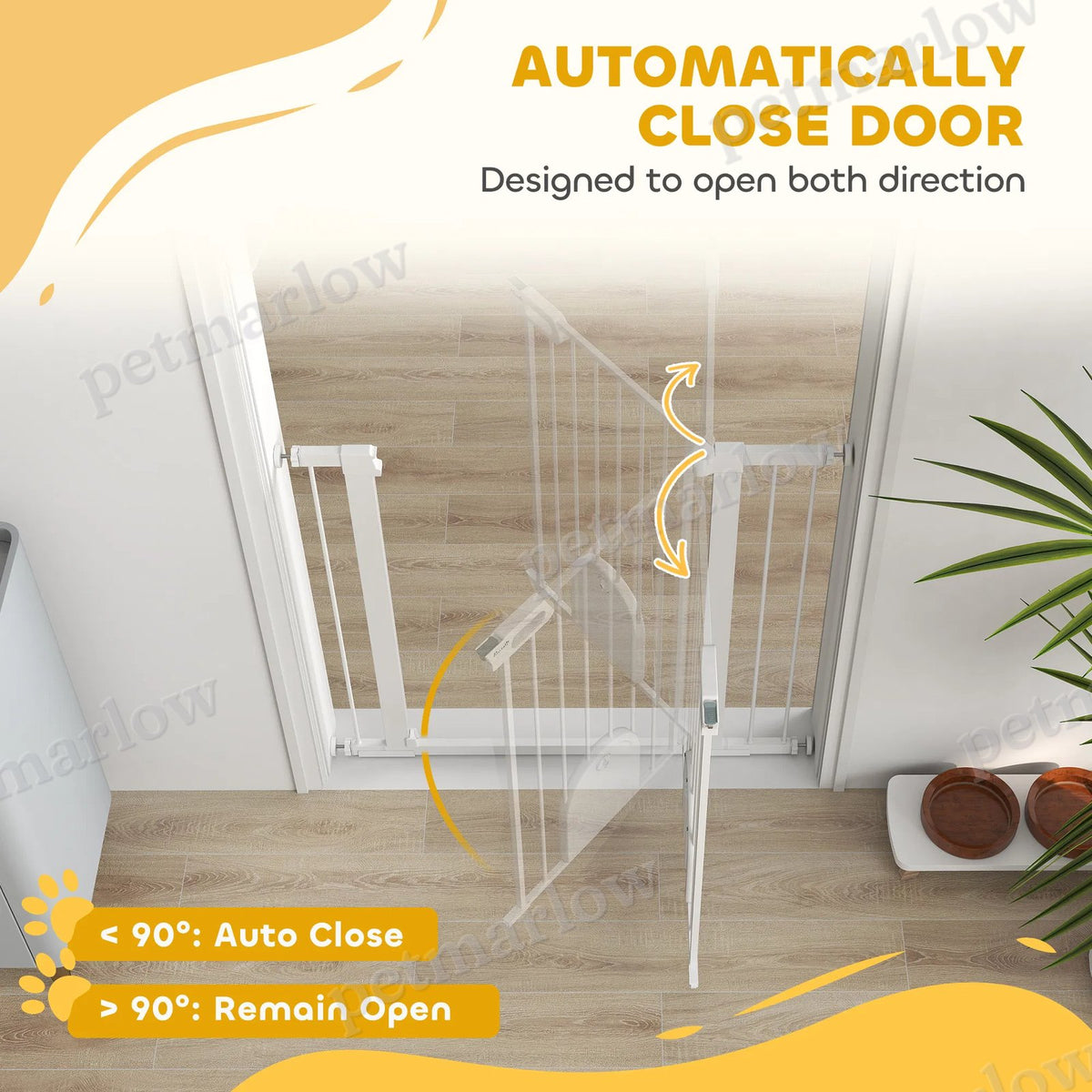 Extra Wide Pet Gate Barrier with Small Door for Dogs – view 5