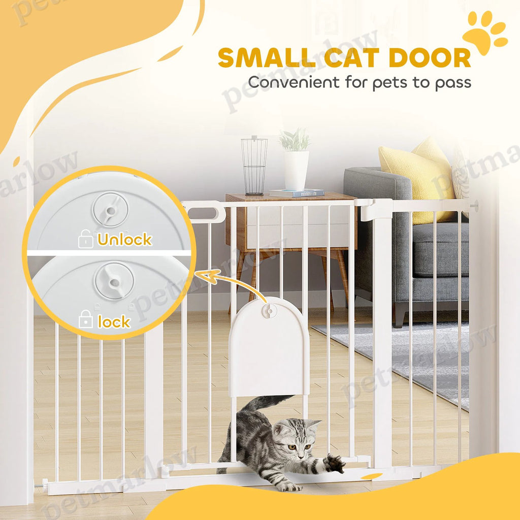 Extra Wide Pet Gate Barrier with Small Door for Dogs – view 5