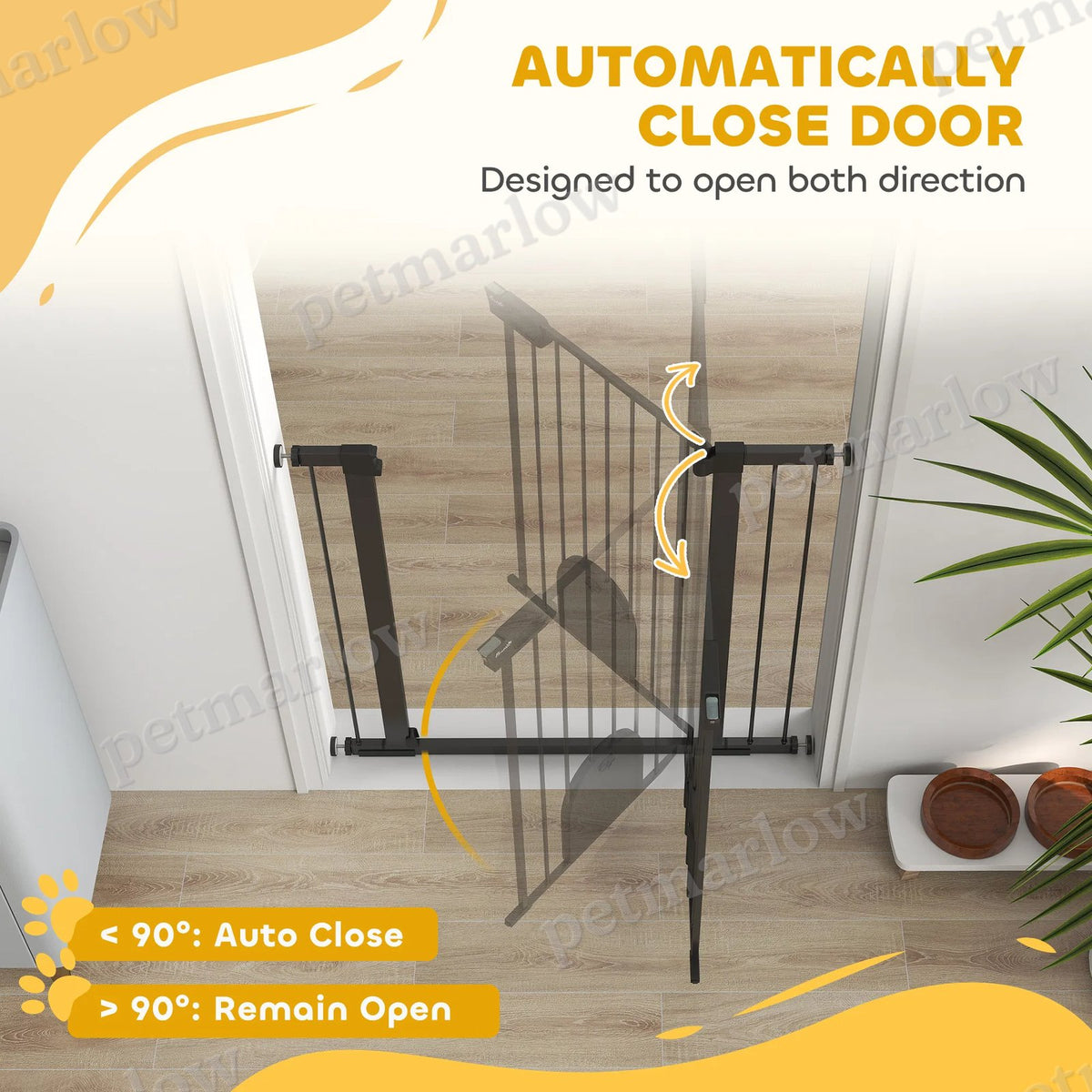 Extra Wide Pet Gate Barrier with Small Door for Dogs – view 6