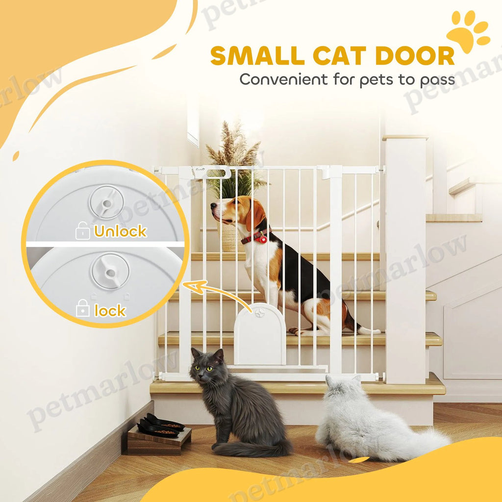 Extra Wide Pet Gate Barrier with Small Door for Dogs – view 6